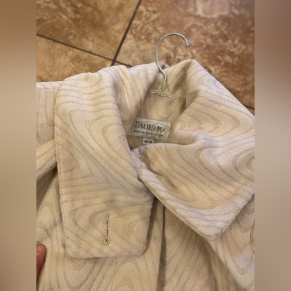 Paul Ho Haute Couture bodycon taupe lambswool angora full length coat. Size M - Picture 16 of 17